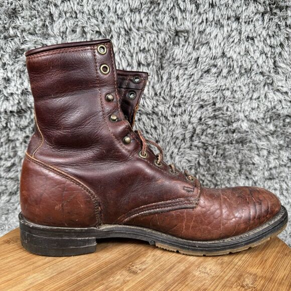 Double H Boots Men's 10 EE Lacer Leather Western Cowboy Work Vintage 9748 - Picture 5 of 11